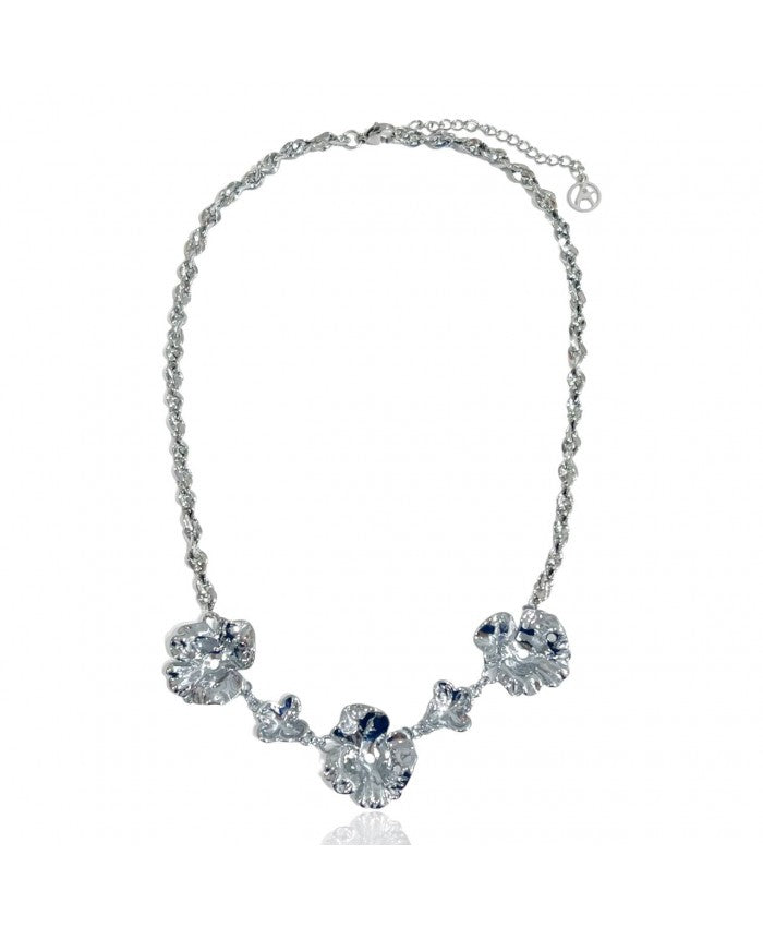 Collana con Fiori Argento