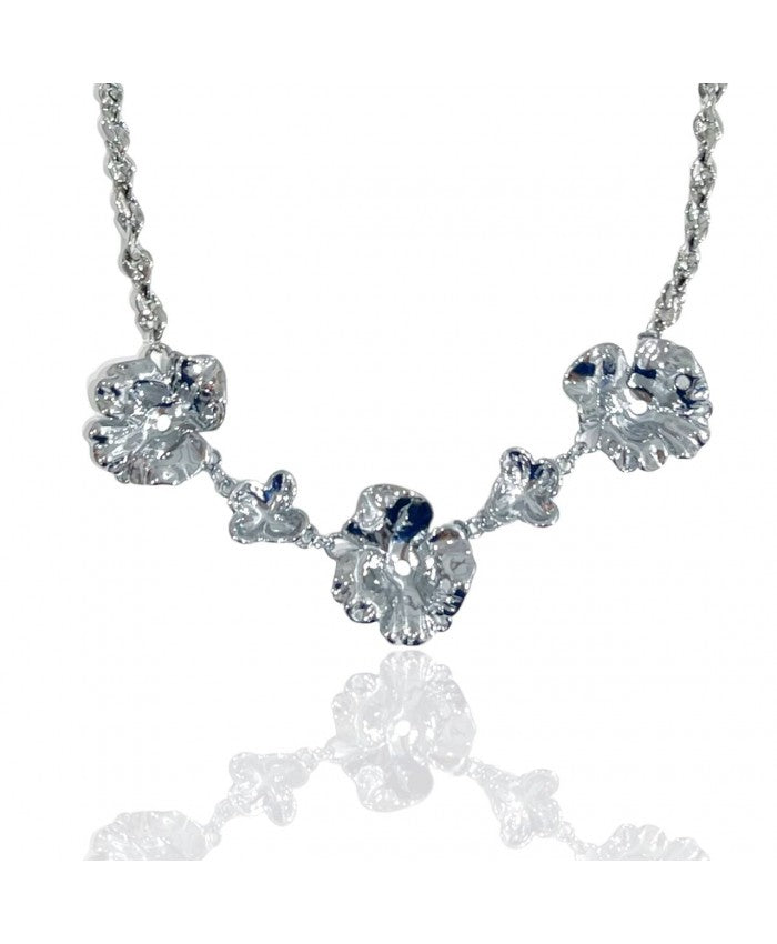 Collana con Fiori Argento