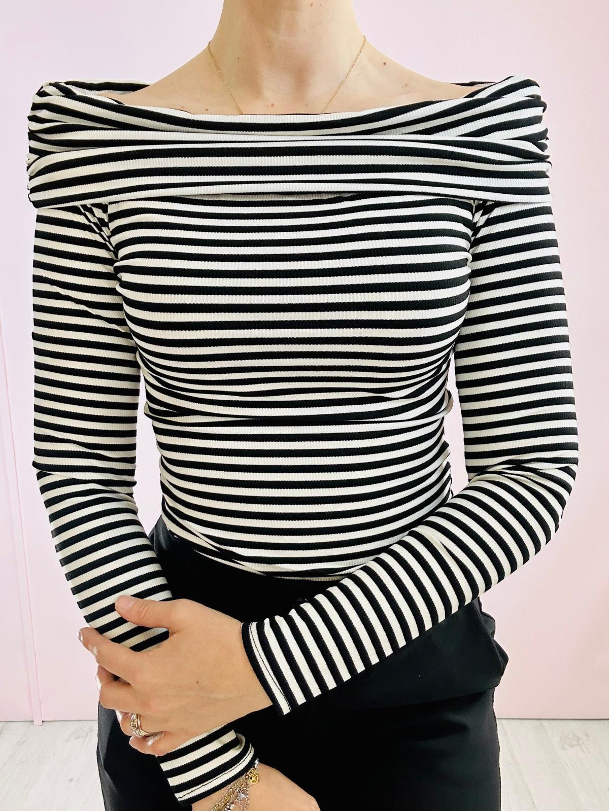 Body Striped manica lunga