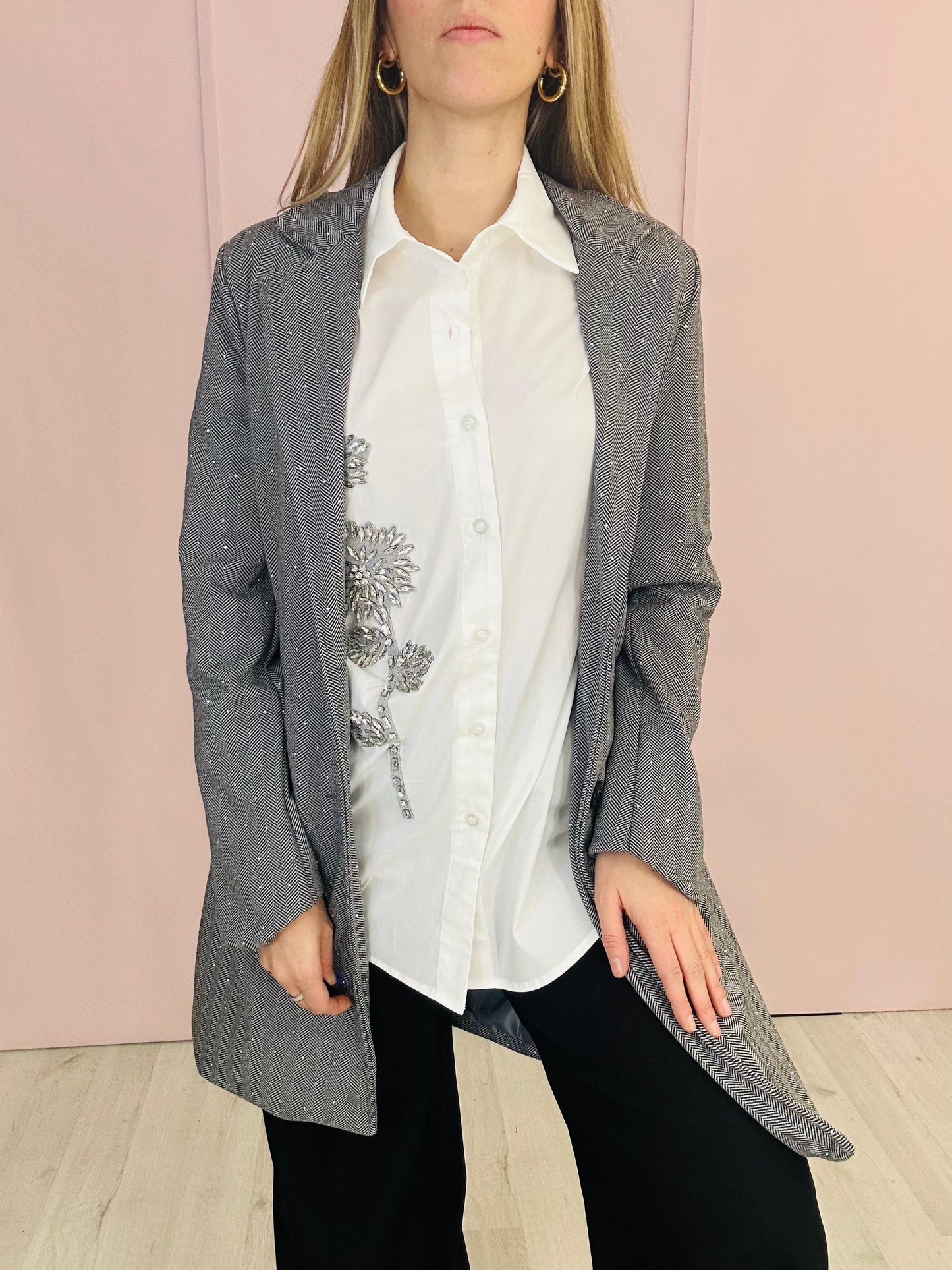 Cappottino strass grigio