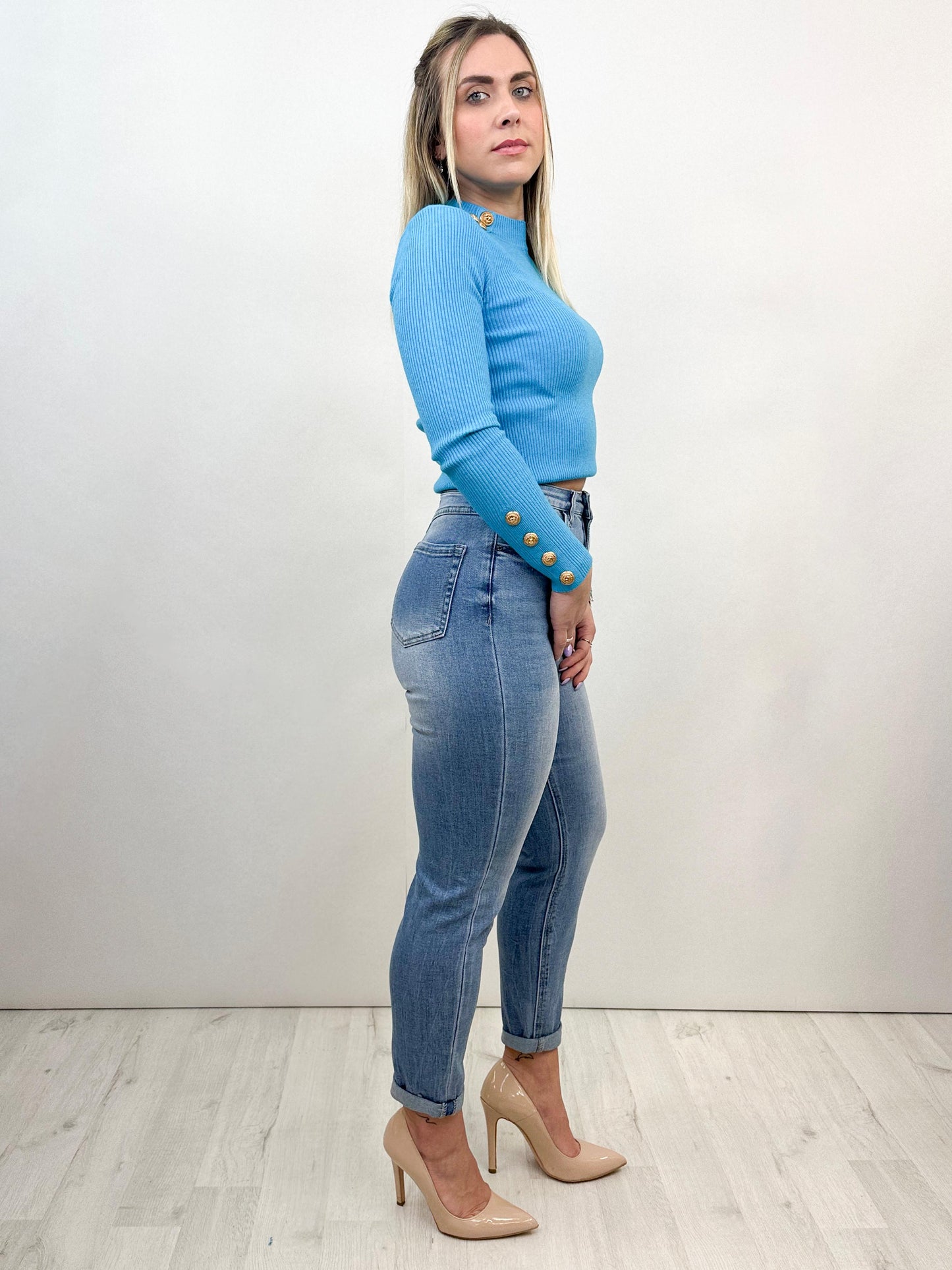 Jeans vita alta elasticizzato