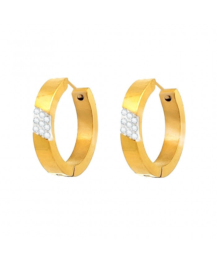 Orecchino Cerchio oro Con Strass