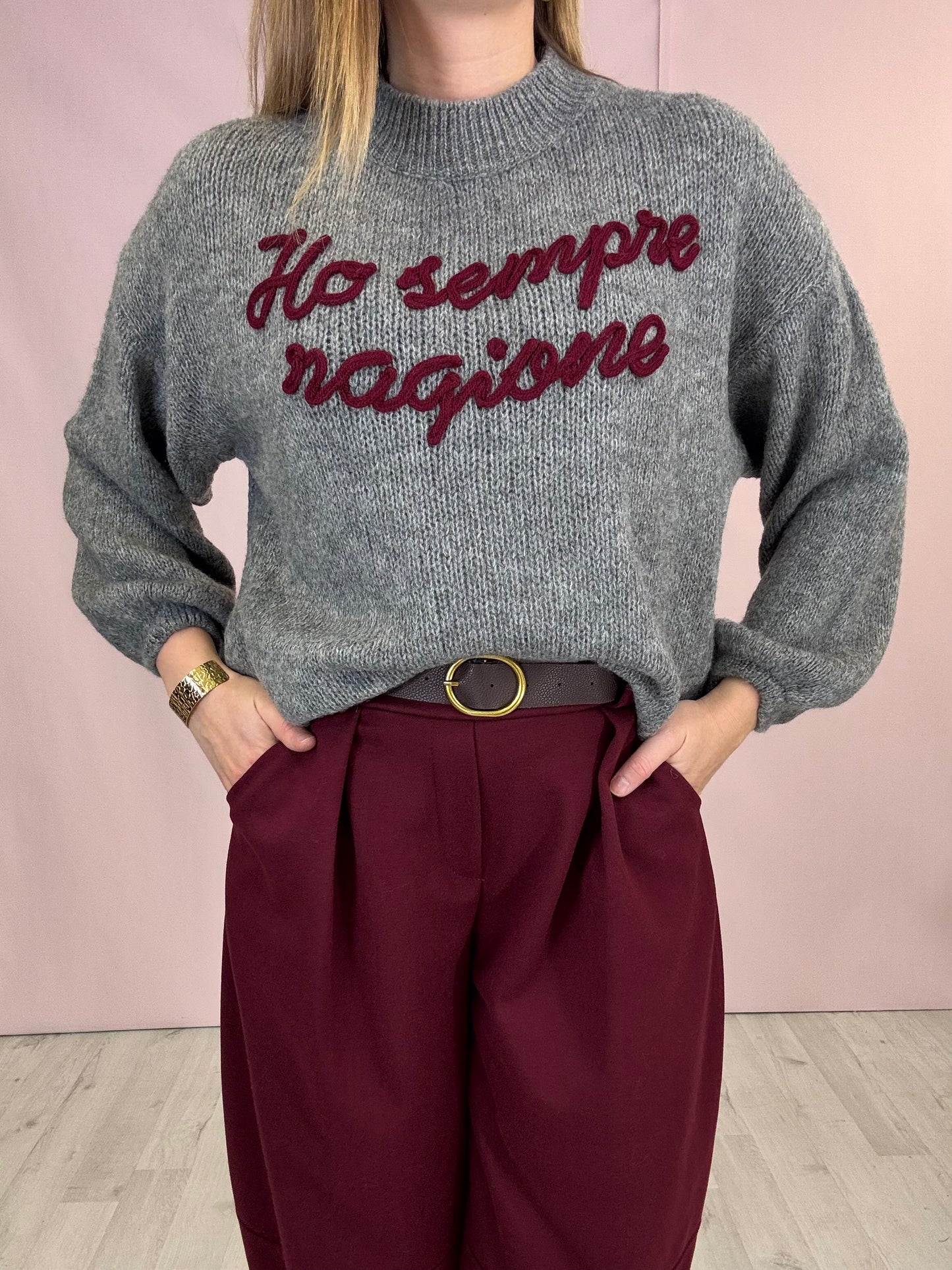 Pull “Ho sempre ragione” Grigio