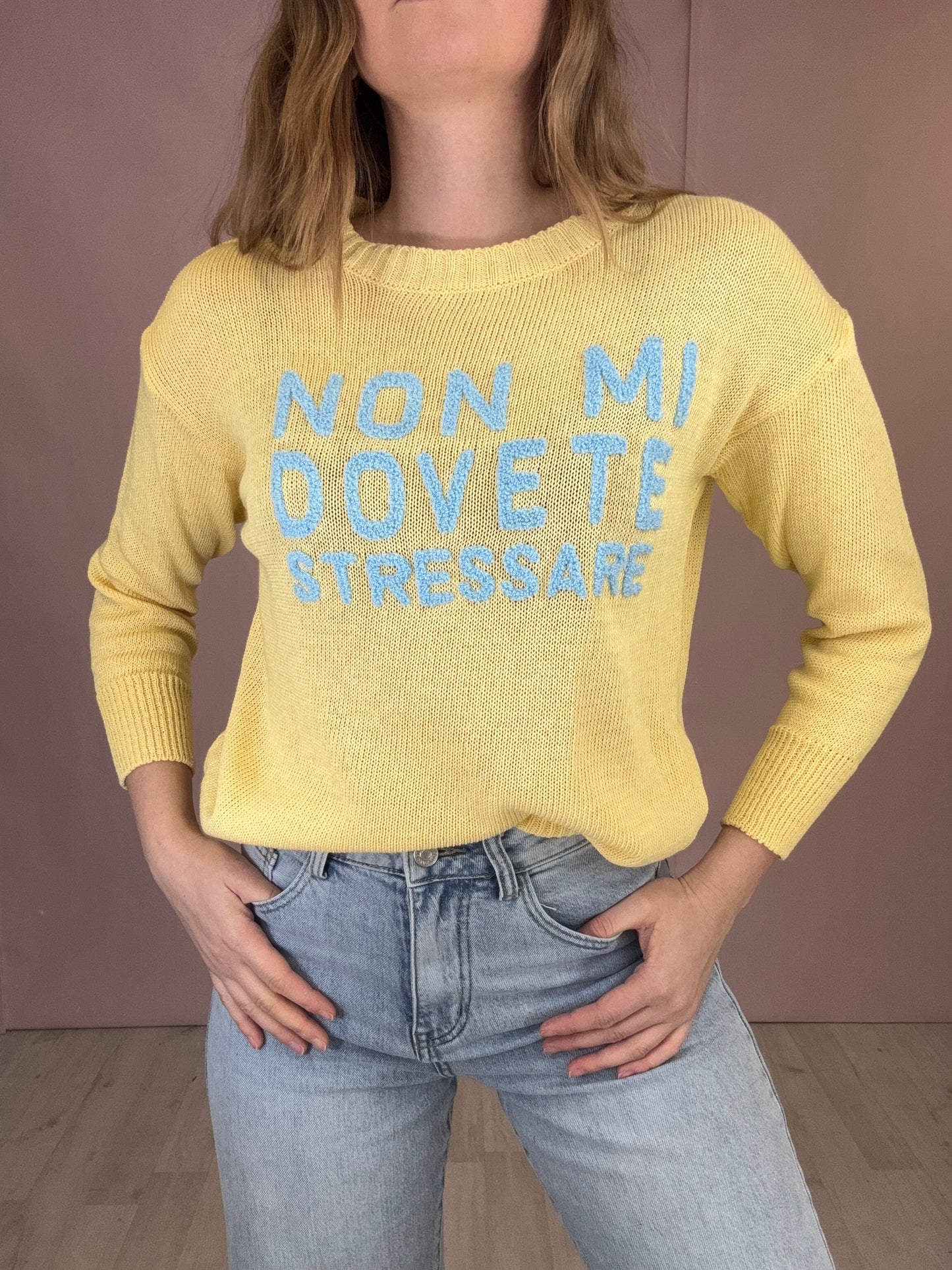 Maglia “Non mi dovete stressare” gialla