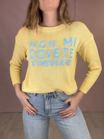 Maglia “Non mi dovete stressare” gialla