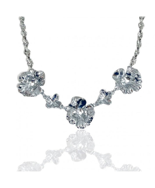 Collana con Fiori Argento