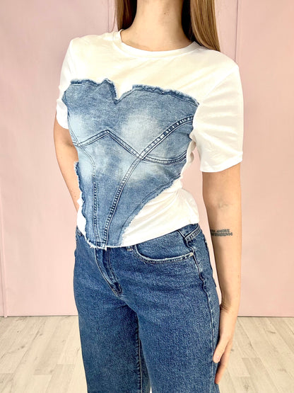 T-shirt Corset Denim - Bianca