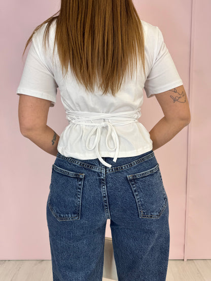 T-shirt Corset Denim - Bianca