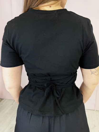 T-Shirt Corset Denim - Black