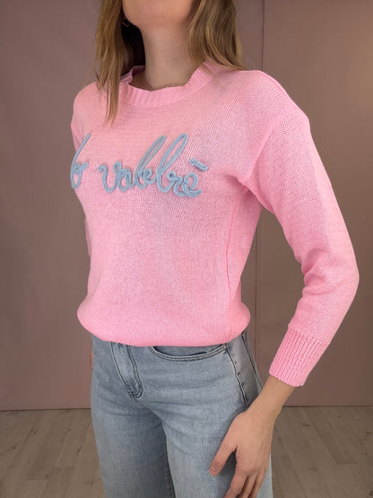 Maglioncino “No Vabbè” Rosa
