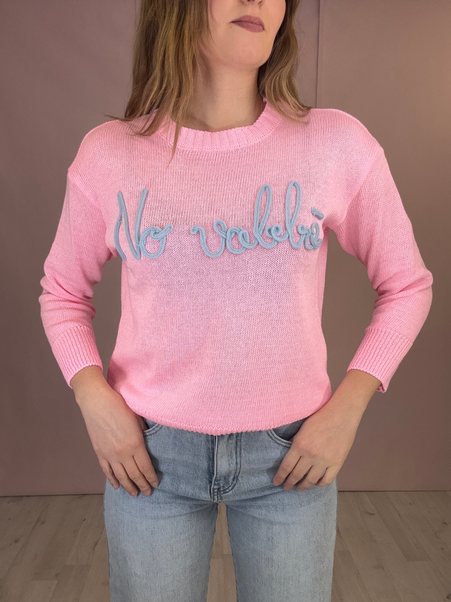 Maglioncino “No Vabbè” Rosa