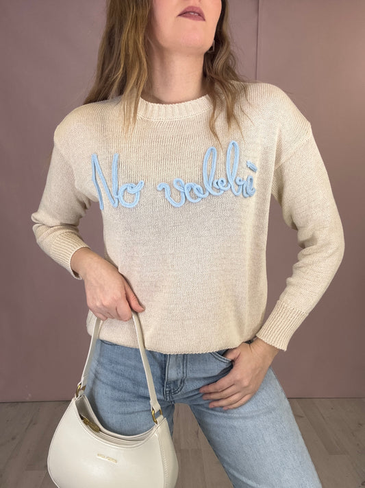 Maglioncino “No Vabbè” Beige