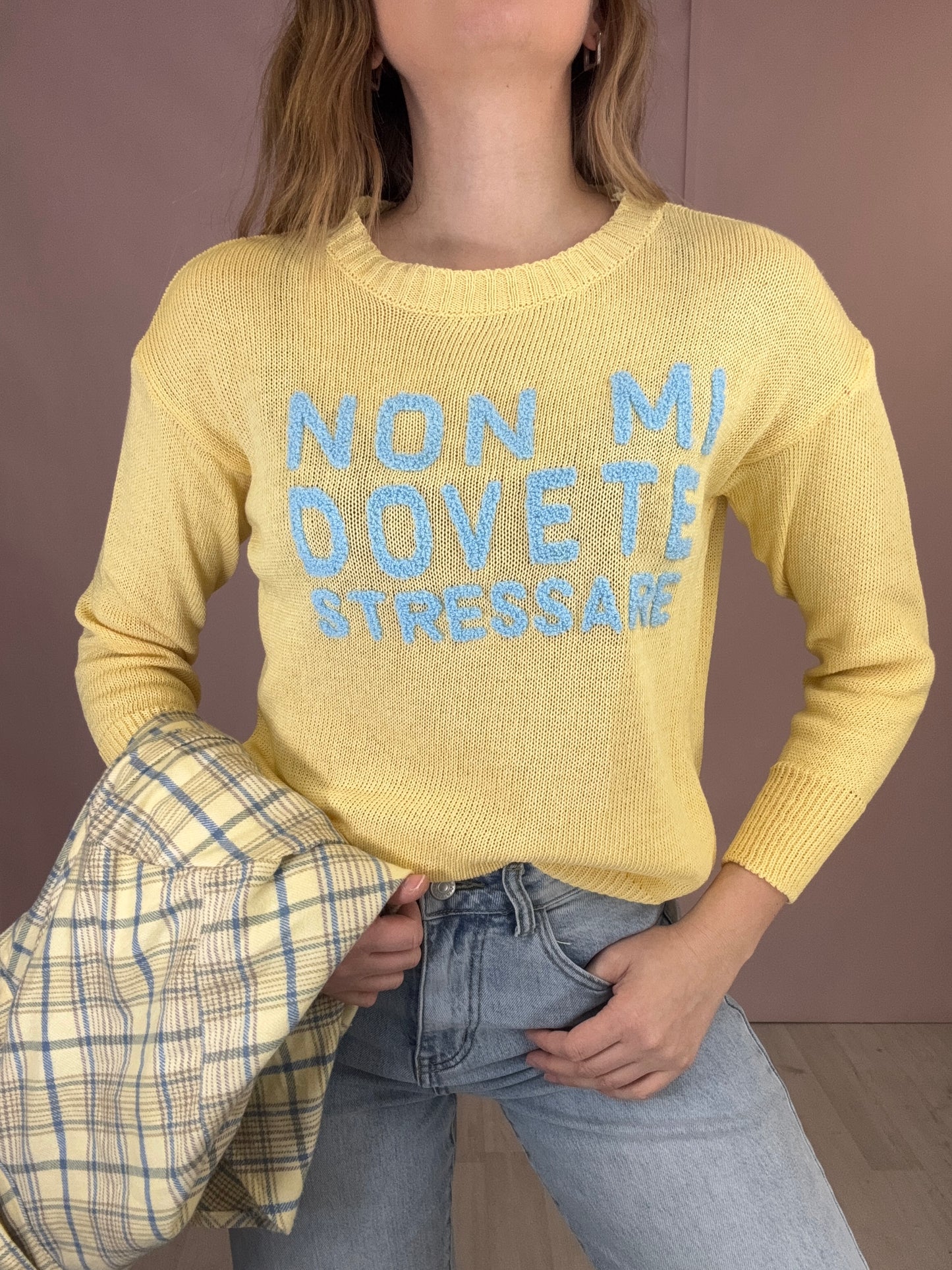 Maglia “Non mi dovete stressare” gialla