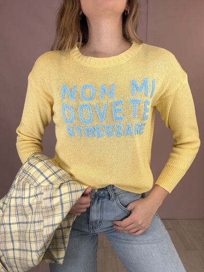 Maglia “Non mi dovete stressare” gialla