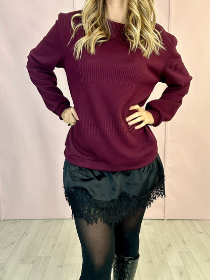 Maxi maglia pizzo,  burgundi