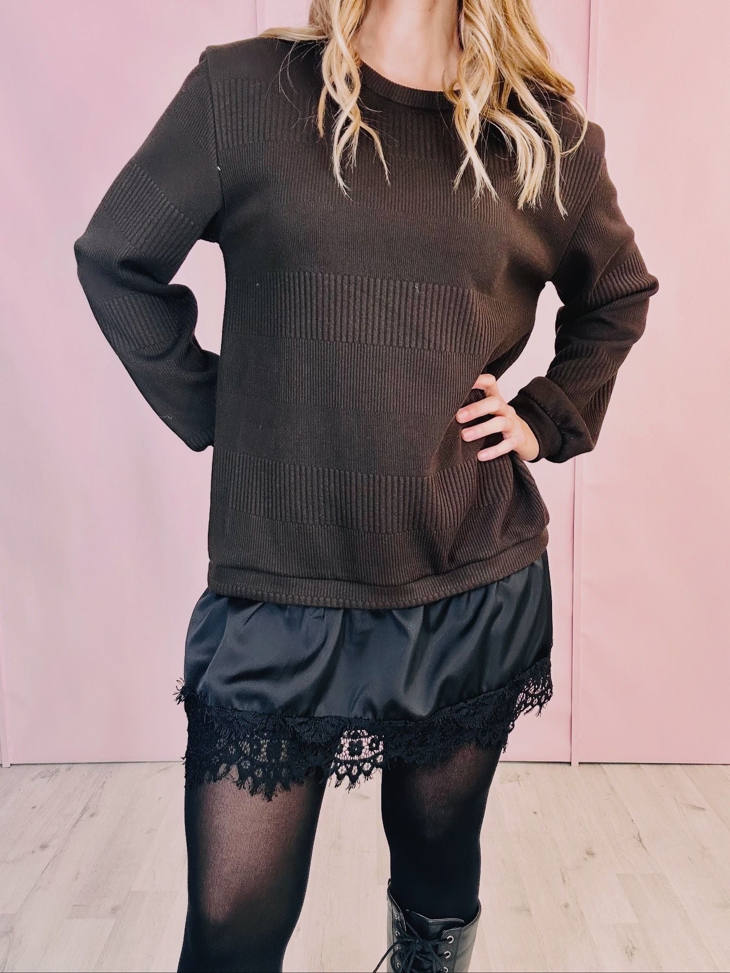Maxi maglia pizzo,  cacao