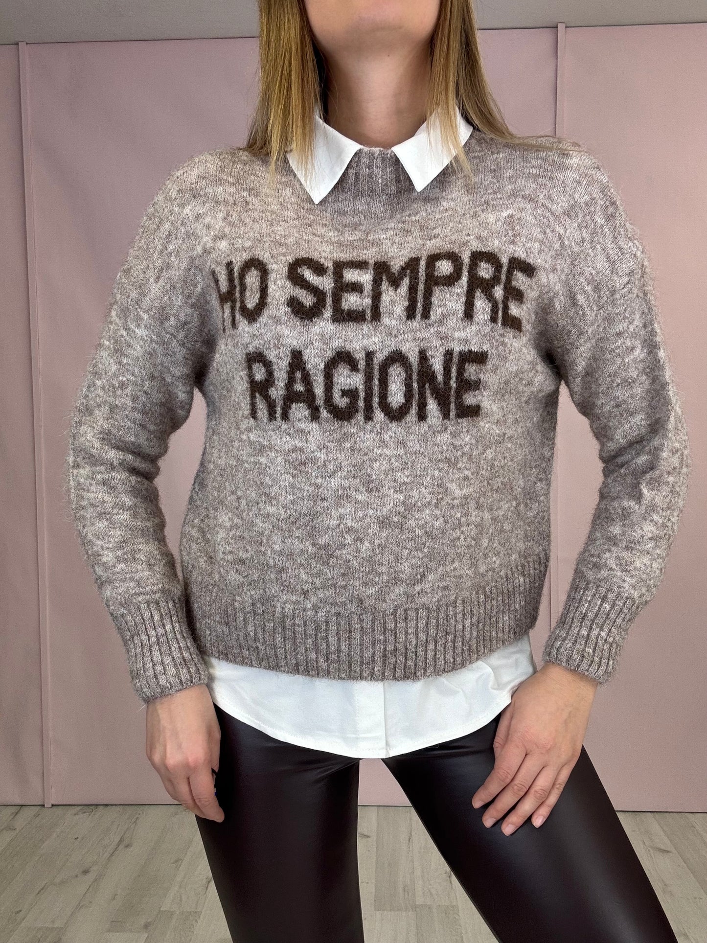 Pull “HO SEMPRE RAGIONE” Beige