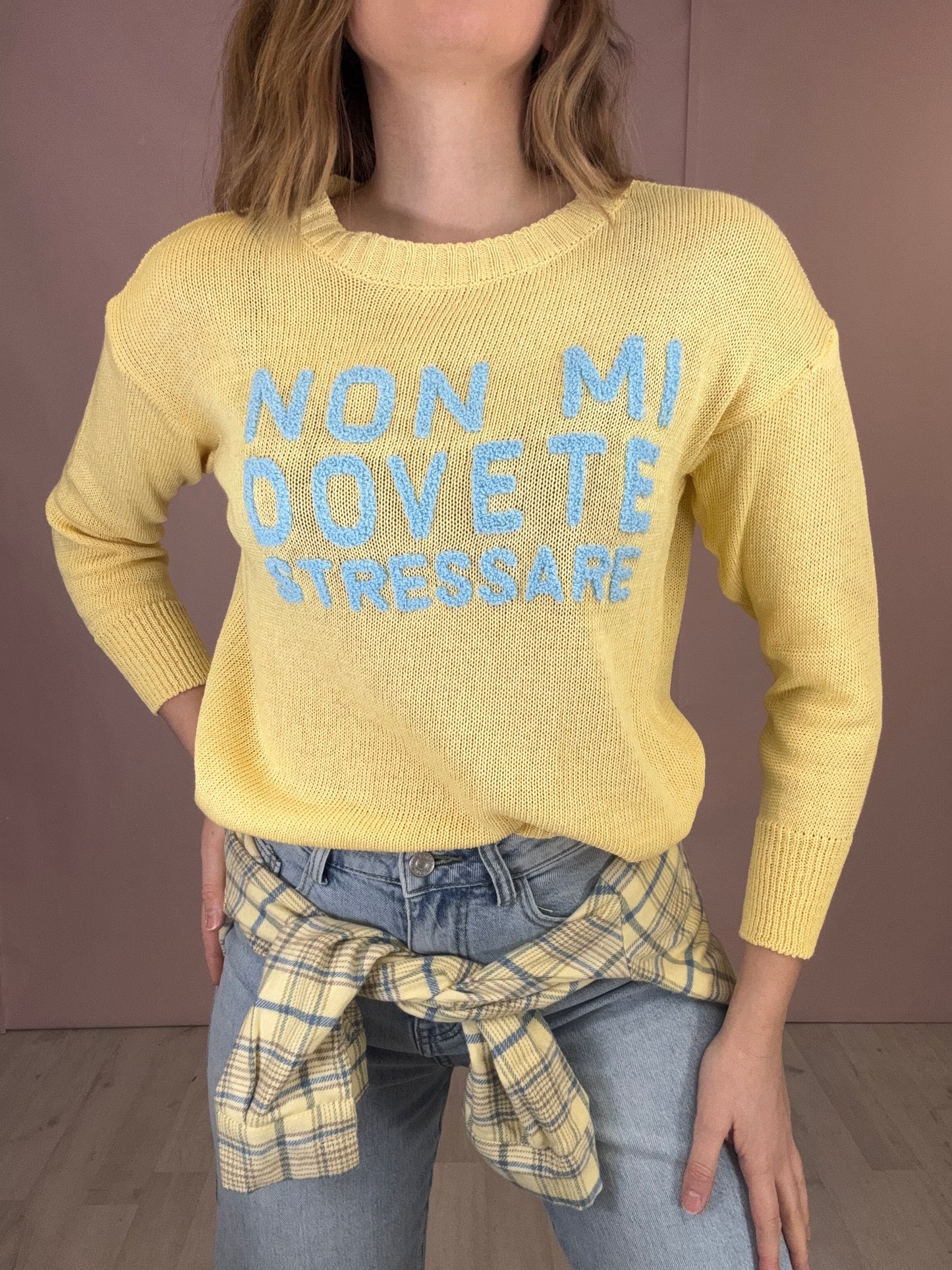 Maglia “Non mi dovete stressare” gialla