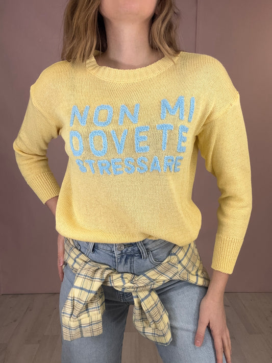 Maglia “Non mi dovete stressare” gialla