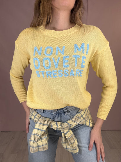 Maglia “Non mi dovete stressare” gialla