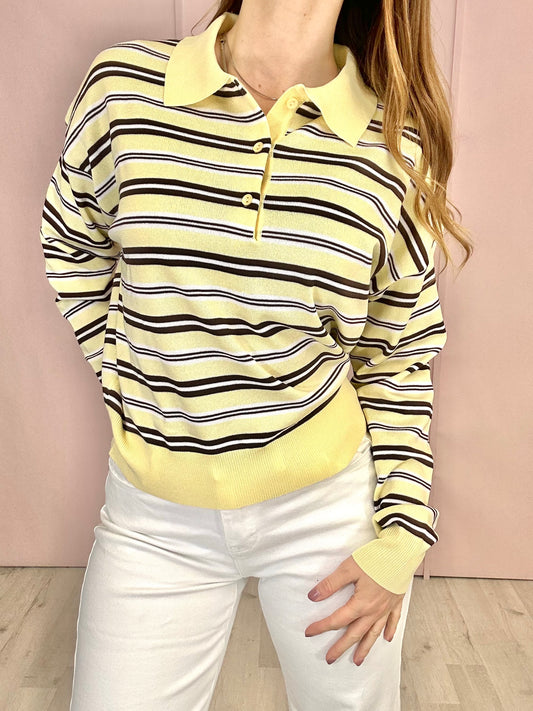 Polo Icon - Gialla, Bianca e Marrone