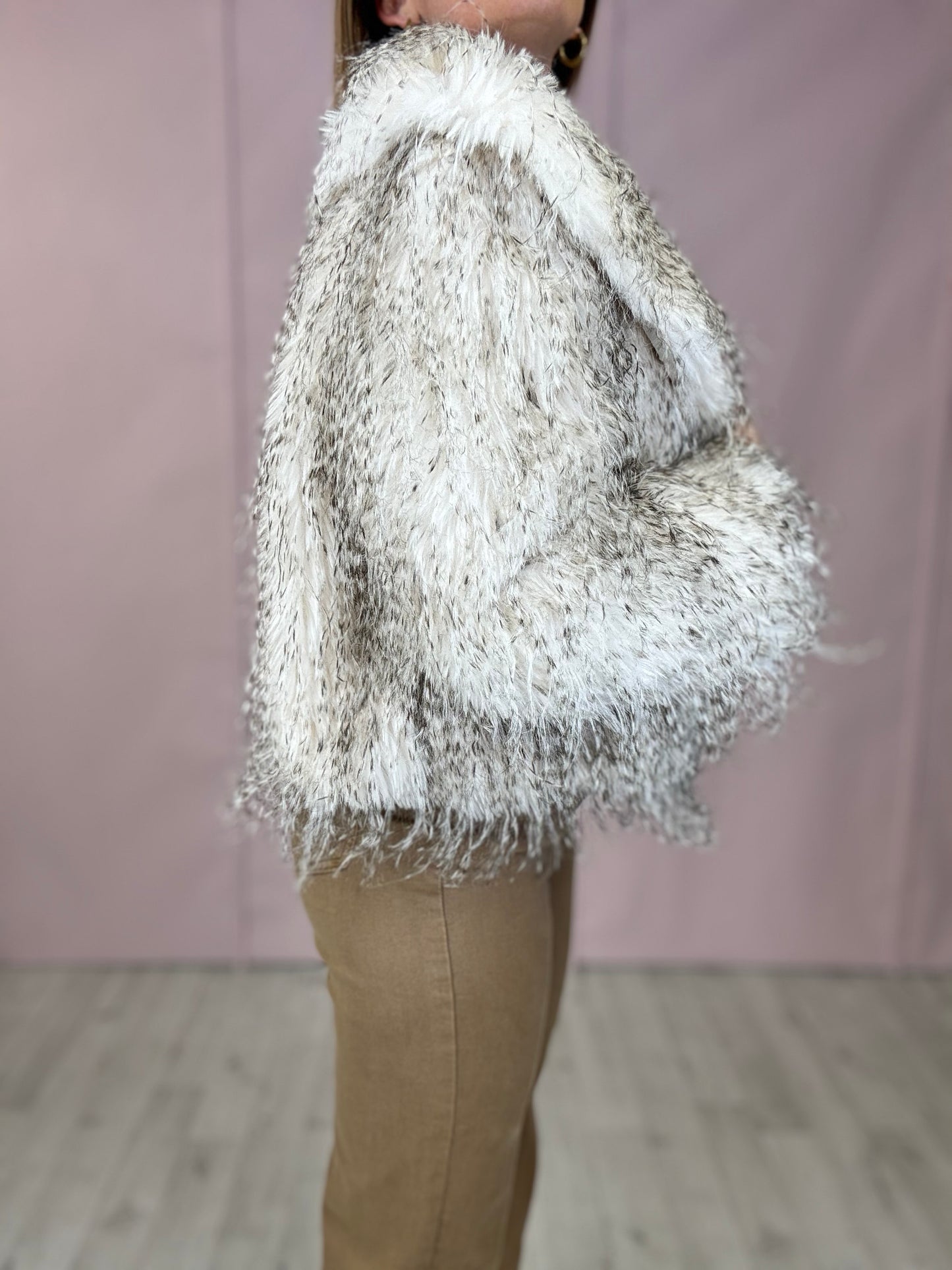 Pelliccia Athena Panna e Beige