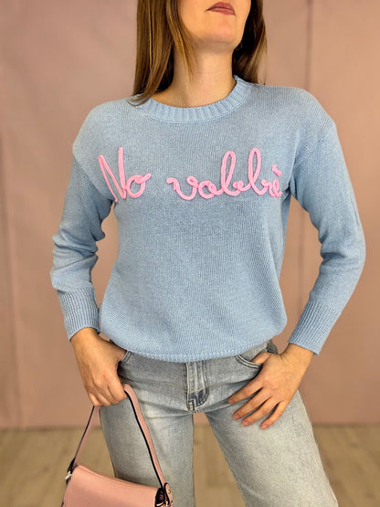 Maglioncino “No Vabbè” Azzurro