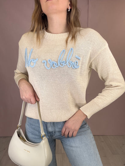 Maglioncino “No Vabbè” Beige