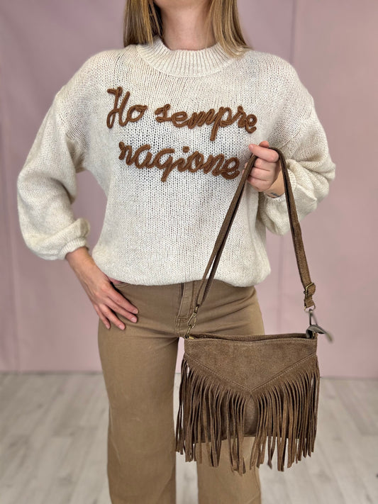 Pull “Ho sempre ragione” Beige