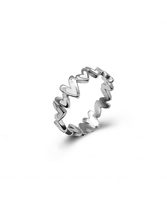 ANELLO CUORICINO SMALTO BIANCO